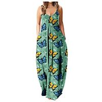 Women's A Line Dress Maxi long Dress Black and white stripes Blue Purple Yellow Blushing Pink Light Red Gray Khaki Green Dusty Blue Sleeveless Stripes Spring Summer Casual 2021 S M L XL 2XL 3XL Lightinthebox - thumbnail