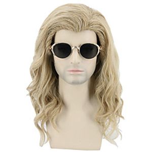 70s 80s costume wig rock wig Men's Wig Long Cigarette Gray Blonde Cosplay Halloween Costume Wig (Only Wig Without Glasses) miniinthebox