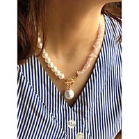 Pearl Pendant Necklace Patchwork Vintage Folk Style Cute Sweet Imitation Pearl Stone Alloy Green 45 cm Necklace Jewelry 1pc For Gift Prom Birthday Party Beach Festival miniinthebox - thumbnail