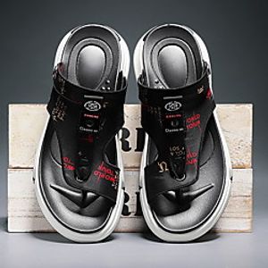 Men's Sandals Beach Daily Nappa Leather Breathable Non-slipping Wear Proof White Black Gray Summer miniinthebox