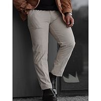 Men's Dress Pants Corduroy Pants Trousers Suit Pants Zipper Button Pocket Plain Comfort Breathable Outdoor Daily Going out Fashion Casual Brown Khaki miniinthebox