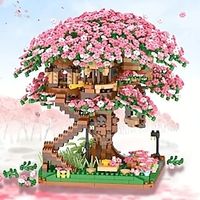2028PCS Pink Sakura Tree House Building Blocks - Cherry Blossom DIYToys for Kids - Perfect Gift ldea! (Not Compatible with Lego Sets) Lightinthebox - thumbnail