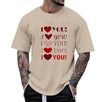 Heart Letter Printed Black White Dark Blue T shirt Tee Men's Graphic Polyester Shirt Sports Classic Shirt Short Sleeve Comfortable Tee Sports Outdoor Holiday Summer Fashion Designer Clothing S M L XL Lightinthebox - thumbnail