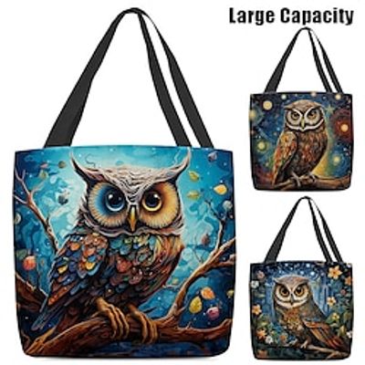 Women's Tote Shoulder Bag Canvas Tote Bag Polyester Outdoor Shopping Daily Print Large Capacity Foldable Lightweight Character Royal Blue Blue Dark Blue Lightinthebox