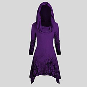 Women's Hoodie Halloween Print Halloween Daily Halloween Hoodies Sweatshirts  Purple Gray Green miniinthebox