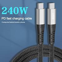 1 Pack USB 3.0 Cable 100W 3.3ft USB C to USB C 6 A Charging Cable Fast Charging High Data Transfer Nylon Braided Right Angle Durable For Macbook iPad Samsung Phone Accessory Lightinthebox