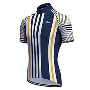 21Grams Men's Short Sleeve Cycling Jersey Summer Polyester Blue Bike Jersey Top Mountain Bike MTB Road Bike Cycling Reflective Strips Sweat wicking Sports Clothing Apparel  Micro-elastic Lightinthebox
