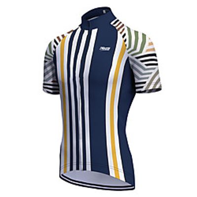 21Grams Men's Short Sleeve Cycling Jersey Summer Polyester Blue Bike Jersey Top Mountain Bike MTB Road Bike Cycling Reflective Strips Sweat wicking Sports Clothing Apparel  Micro-elastic Lightinthebox