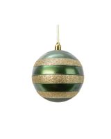 Homesmiths Christmas Bauble Shatterproof Shiny Matt Pine Green 8cm