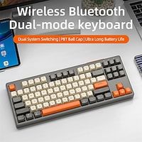 M87 Bluetooth Gaming Keyboard 2.4G Dual Mode Connection PBT Ball Cap Rainbow Light Suitable for Computers Laptops and Mac miniinthebox - thumbnail