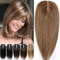 Hair Toppers for Women Real Human Hair with Bangs Topper Hair Extensions Top Hair Pieces for Thinning Hair Wiglets Premium Remy Hair Lightinthebox - thumbnail