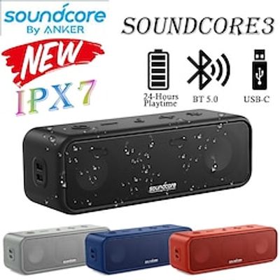 Anker Soundcore 3 Bluetooth Speaker with Stereo Sound Pure Titanium Diaphragm Drivers PartyCast Technology BassUp 24H Playtime miniinthebox Anker Soundcore 3 Bluetooth Speaker with Stereo Sound Pure Titanium Diaphragm Drivers PartyCast Technology BassUp 24H Playtime miniinthebox