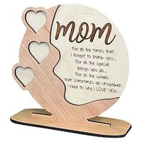 Mother's Day Birthday Gifts For Mum From Daughter Son Handmade Wooden Plaque Heart Wooden Plaque Personalized Mum Birthday Gifts Detachable Mother's D Lightinthebox - thumbnail