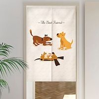 Japanese Noren Curtain Door Cover Doorway Curtain Panel Traditional Animal Dogs Door Tapestry Room Divider Curtains for Kitchen Sushi Bathroom Livingroom Bedroom miniinthebox