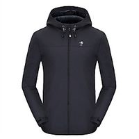 Men's Hiking Jacket Autumn / Fall Winter Spring Outdoor Solid Color Thermal Warm Windproof Warm Breathable Jacket Nylon Single Slider Camping / Hiking Climbing Camping / Hiking / Caving Black Red Sky miniinthebox - thumbnail
