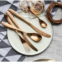 KCASA KC-HF6 High-end 420 Stianless Steel 5 Pieces Flatware Set Meniscus Design Dinnerware Set With Strong OPP Protective Bag