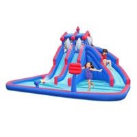 Megastar Inflatable Water lagoon Park With Large Water Slides And Basketball Hoop - 5.51X4.82X3.04 M