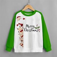 Kids Girls' Ugly Christmas Sweatshirt Graphic Outdoor Long Sleeve Crewneck Cute 7-13 Years Winter Red White Lightinthebox - thumbnail