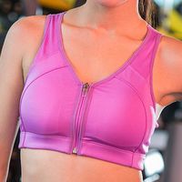 Shockproof Front Zipper Breathable Sports Bra
