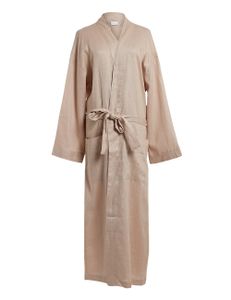 Long Linen Robe - Beige