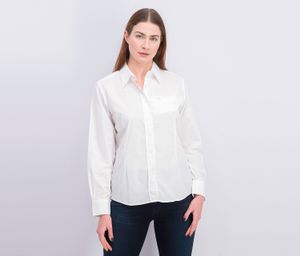 Womens Pocket Long Sleeve Shirt  White