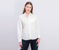 Womens Pocket Long Sleeve Shirt  White - thumbnail