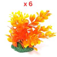 Aquarium Plastic Plant - M4066-W7XH13 Cm Pack Of 6