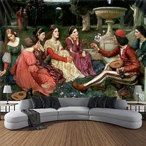 Renaissance Hanging Tapestry Wall Art Large Tapestry Mural Decor Photograph Backdrop Blanket Curtain Home Bedroom Living Room Decoration Irish-Saxon Art Island Art Codices Lightinthebox