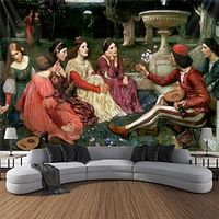 Renaissance Hanging Tapestry Wall Art Large Tapestry Mural Decor Photograph Backdrop Blanket Curtain Home Bedroom Living Room Decoration Irish-Saxon Art Island Art Codices Lightinthebox - thumbnail