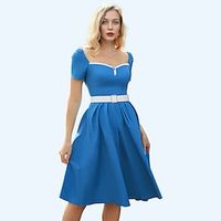 Retro Vintage 1950s Dress Swing Dress Flare Dress Audrey Hepburn Women's Masquerade Homecoming Tea Party Casual Daily Dress Lightinthebox