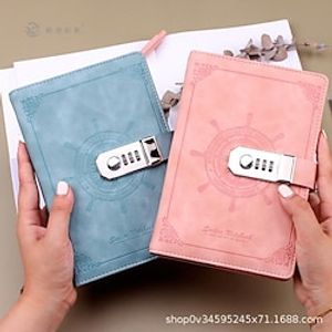 b6 password book with lock diary hand book student literature and art retro password lock notebook creative notepad Lightinthebox