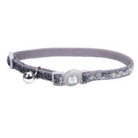 Coastal 3-8 inch Safe Cat Jewel Buckle Glitter Overlay Collar Silver