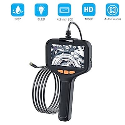 Industrial Endoscope Camera Digital Borescope with 2MP 4.3 inch Inspection Camera 20.0m(60Ft) 10.0m(30Ft) 5.0m(16Ft) 2 mp Portable LED Light Waterproof Handheld Semi-Rigid Cable Pipeline Car Repair miniinthebox