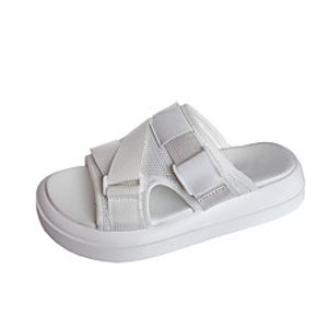 Women's Sandals Flat Heel Open Toe Booties Ankle Boots Daily Home Mesh Button Solid Colored White Black Lightinthebox