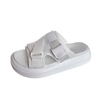 Women's Sandals Flat Heel Open Toe Booties Ankle Boots Daily Home Mesh Button Solid Colored White Black Lightinthebox - thumbnail