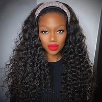 Headband Wigs Human Hair Deep Wave Wig Glueless Headband Wig Deep Wave None Lace Wigs Human Hair for Black Women 150% Density Wig Curly Hair Natural Color 12-30 Inch Lightinthebox - thumbnail