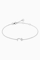 "H" Letter Bracelet with Diamonds in 18kt White Gold - thumbnail