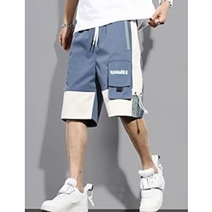 Men's Cargo Shorts Casual Shorts Techwear Pocket Color Block Comfort Breathable Outdoor Daily Going out Fashion Casual Black Blue Lightinthebox