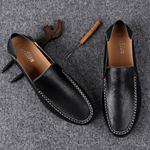 Men's Loafers  Slip-Ons Retro Business Vintage British Party  Evening Office  Career PU Breathable Non-slipping Yellow Red Black Spring Summer miniinthebox