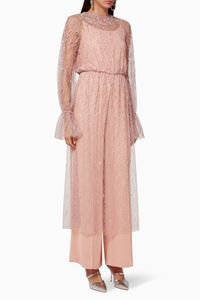 Embroidered Tulle Jumpsuit