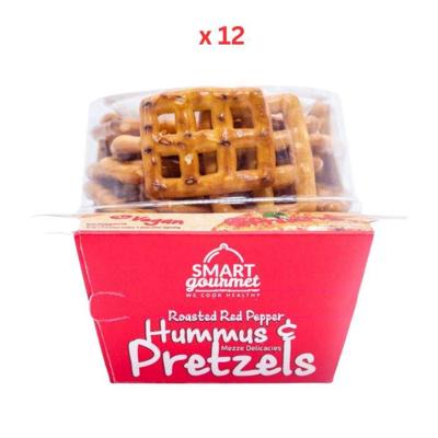 Smart Gourmet Roasted Red Pepper Hummus and Pretzels, 12X140G