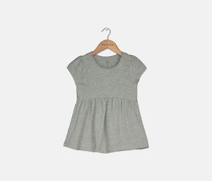 Toddler Girls Cap-Sleeves Dress  Gray