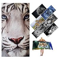 1PC Large Thick Bath Shower Towels 3D White Tiger Design Cotton Beach Towel for Women Men Travel Swimming Yoga Blanket Lightinthebox - thumbnail