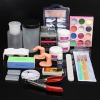 Professional Glitter Acrylic Powder Manicures File Tips Nail Art Set