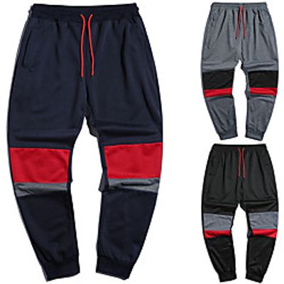 Men's Casual  Sporty Streetwear Comfort Outdoor Casual Daily Jogger Pants Trousers Pants Color Block Full Length Drawstring Gray Black Navy Blue Lightinthebox
