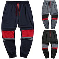 Men's Casual  Sporty Streetwear Comfort Outdoor Casual Daily Jogger Pants Trousers Pants Color Block Full Length Drawstring Gray Black Navy Blue Lightinthebox - thumbnail