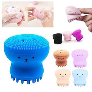 Exfoliating Facial Cleaning Scrubber Brush, Octopus Shape Silicone Miniature Face Deep Clean Tool, Face Massage Scrub Brush, Manual Face Washing, Fit For Daily Skin Care miniinthebox