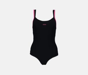 Womens Martinika Low Shiny One Piece Swimwear  Black/Fuchsia