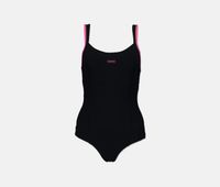 Womens Martinika Low Shiny One Piece Swimwear  Black/Fuchsia - thumbnail
