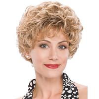 Short Blonde Pixie Cut Curly Wigs for White Women Full Fuffy Curly Light Blonde With Bangs Wig Short Synthetic Hair Lightinthebox